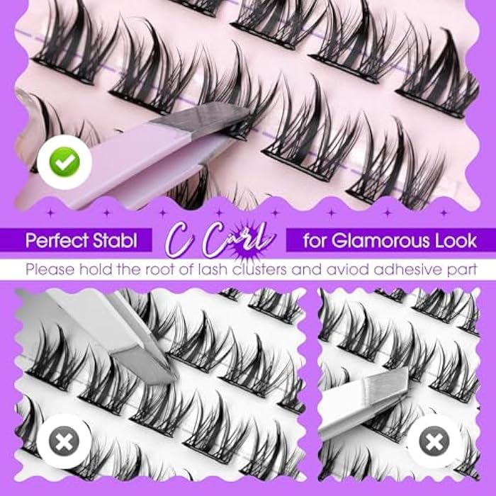 Natural Self Adhesive Eyelashes 12MM - 4O PCS - Wispy Press on Lashes Pre Glued Lash Clusters No Glue Needed Press on Eyelash Clusters Reusable Self Adhesive Lash - Image 2
